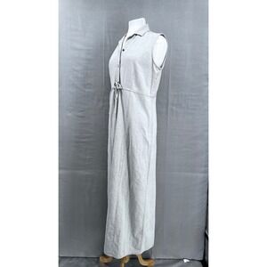 Vintage LizWear‎ Linen Maxi Dress Sleeveless Women's 10 Button Vest Liz Claiborn